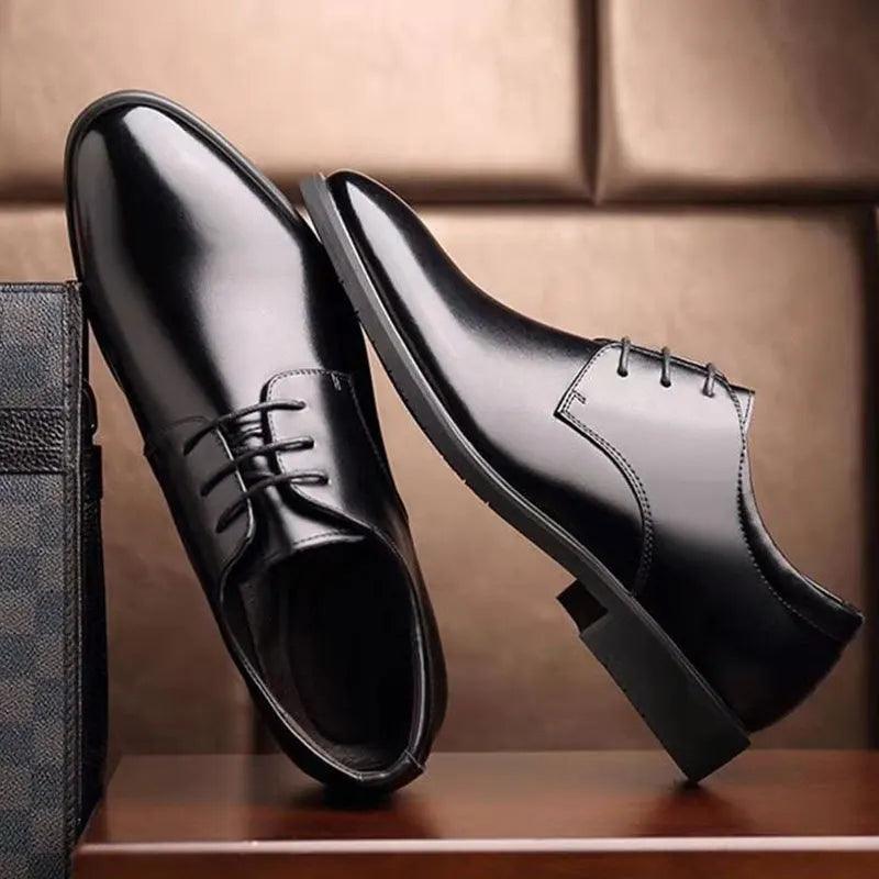 Men's Breathable Leather Shoes Black Soft Leather Soft Bottom Spring And Autumn Best Man Men's Business Formal Wear Casual Shoe - CRAVO ROSE