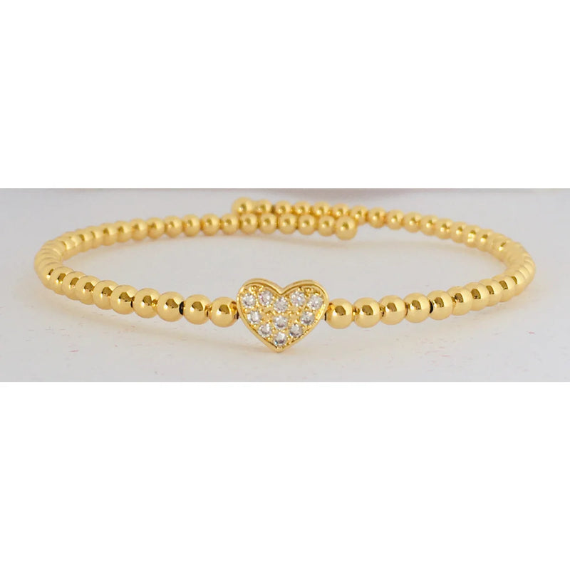 Women's Gold Gold Bracelet Heart Adjustable Gold Plated 18K Semi Jewelry