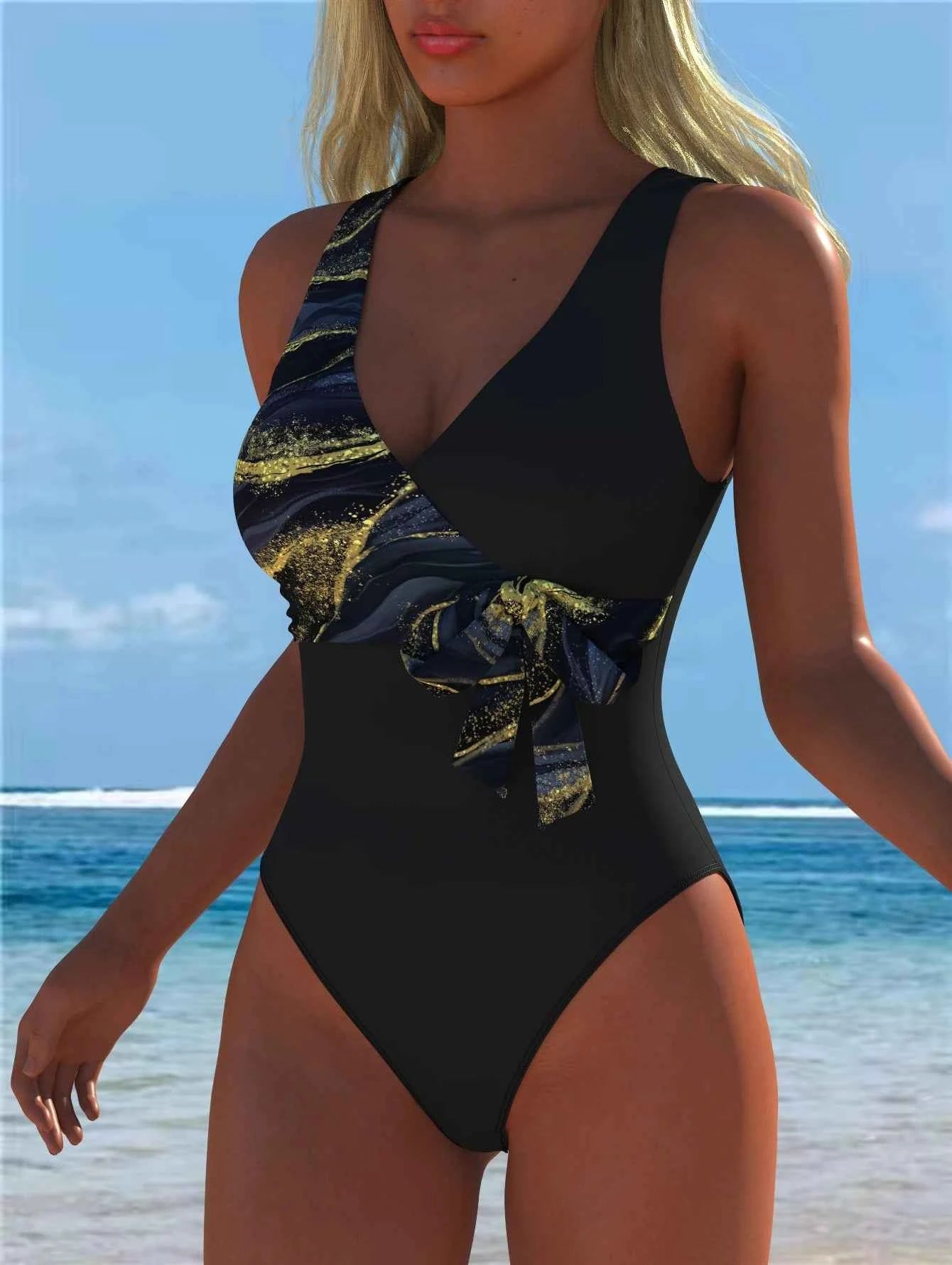 Women's Swimwear Swimming Suit Beach Outfits Summer Beach Festival Vacation Travel Sexy Luxury Modern One Piece Bodysuits