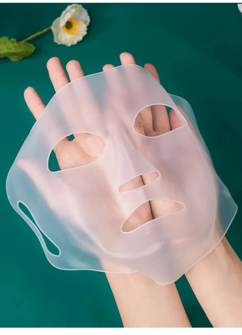 Máscara de silicone 3D para rosto e pele feminina, ferramenta para cuidados com a pele, máscara facial suspensa com gel, folha reutilizável, lifting antirrugas, firmador, ferramentas fixas para orelhas