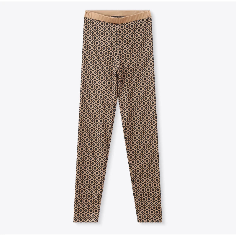 Conjunto de calças femininas elásticas, elegantes, com estampa slim fit, gola redonda, manga comprida, top curto, 2025, novas roupas femininas para primavera