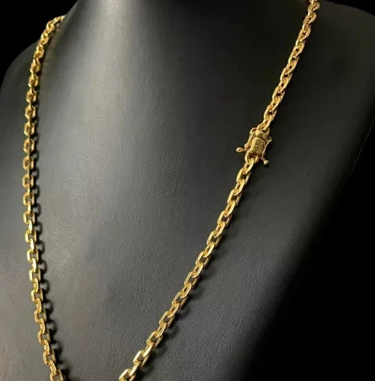 Cordão + Pulseira 5mm Banhado a Ouro 18K Fecho 750