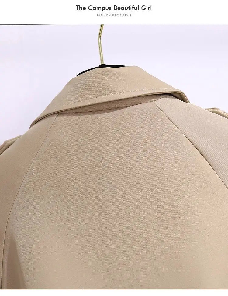 Women's Windbreaker 2026 Spring Autumn New Slim Double-breasted Temperament Coat With belt Femle mid length Casual Trench coat