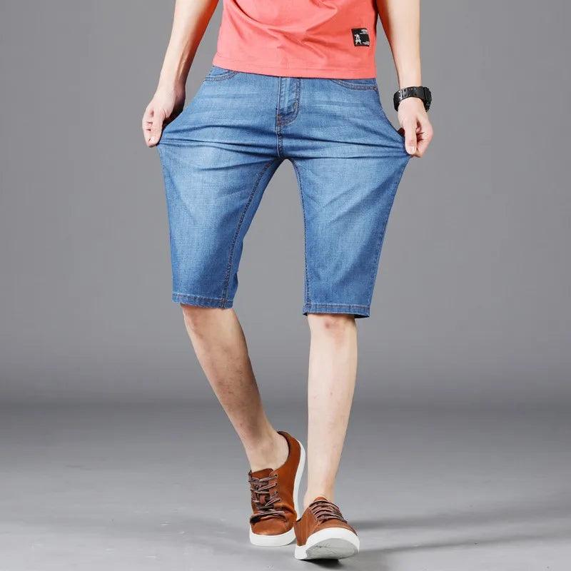 New Arrivals Denim Short Jeans For Men Thin Casual Fashion Summer Pants Elastic Straight Daily Fashion Trousers