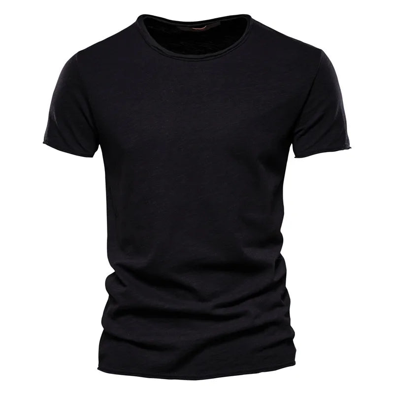 100% algodão camiseta casual macia fitness camisetas finas roupas masculinas gola redonda manga curta camiseta sólida