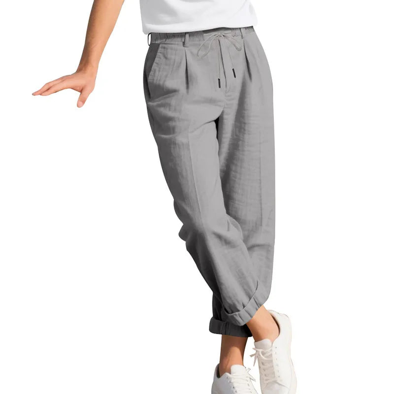 Men's Loose Casual Loose Straight Linen Naples Gurg Breathable Pants Men Clothing Trousers Traf Homme Pantalones Sweatpants