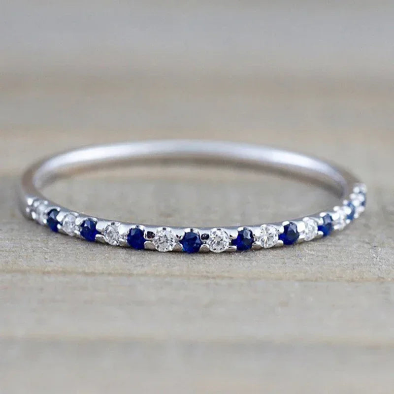 CAOSHI Thin Finger Ring Lady Daily Wearable Jewelry with Shiny Zirconia Trendy Chic Versatile Silver Color Accessories for Women