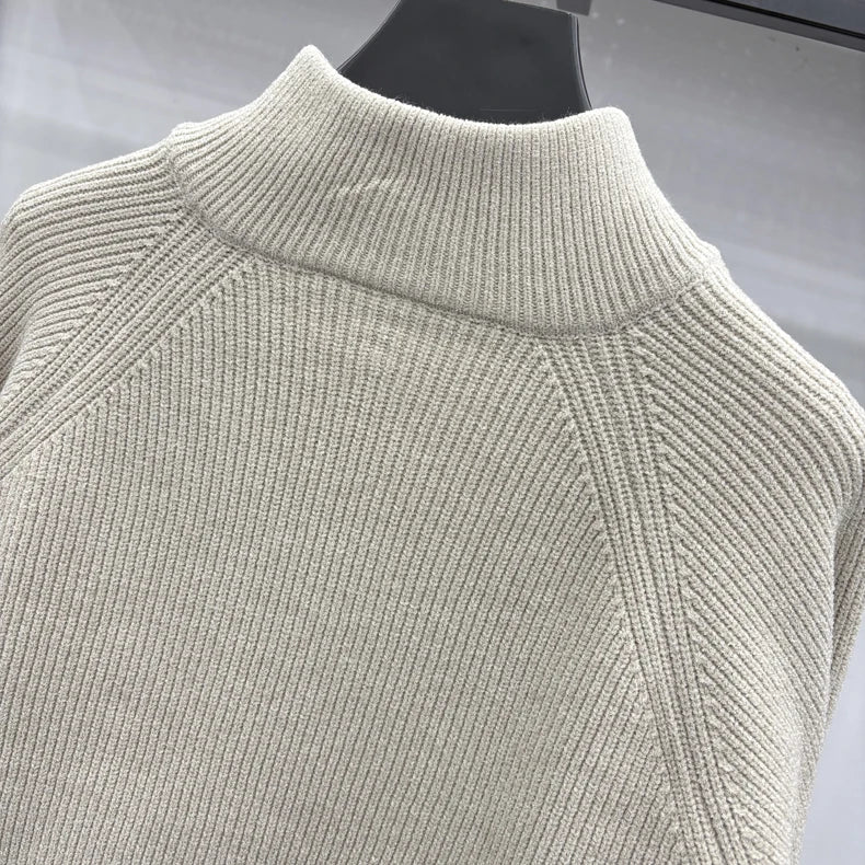 Men's Sweater Half Zipper Winter Thick Korean Edition Casual Loose Stand Up Collar Undercover