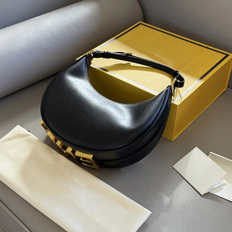 Novo 2025 graphy crescente saco de algodão linho lona revestido axilas ombro único bolsa feminina crossbody saco rua tendência - CRAVO ROSE