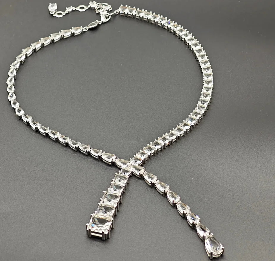 2026 New Women's White Crystal High Jewelry Set Necklace, Earrings, Bracelets, Rings Best Wedding Party Accessories