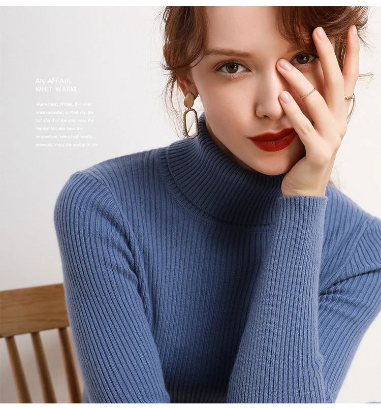 Heliar Women Fall Turtleneck Sweater Knitted Soft Pullovers Cashmere Jumpers Basic Soft Sweaters For Women 2026 Autumn Winter