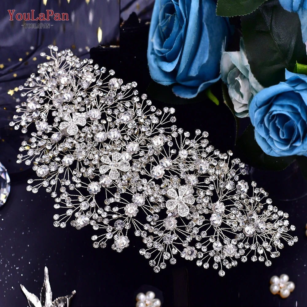 YouLaPan Bridal Crown Wedding Headband Rhinestone Brides Diadem Pageant Wedding Hair Accessories Woman Tiara and Headdress HP240