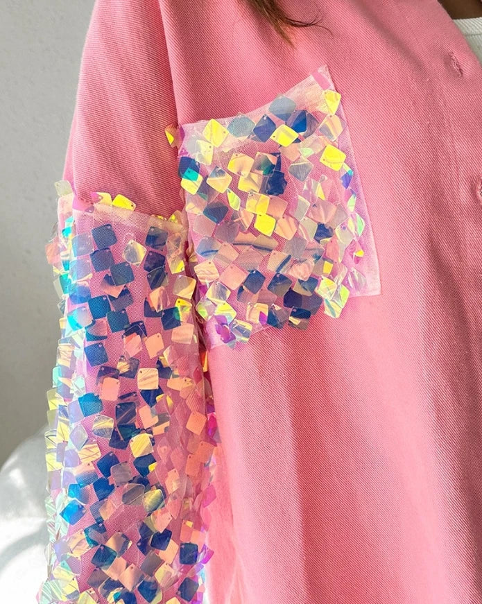 Blazers para casacos de manga comprida com decote em V, capa com blocos de cores e strass, elegante, casaco de trabalho