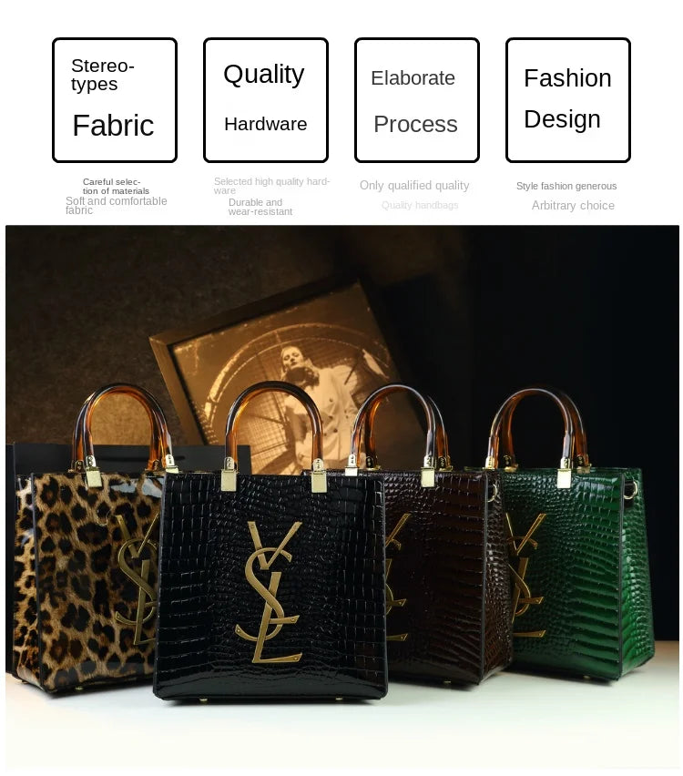 Genuine Leather Women Handbags Alligator Pattern Large Capacity Tote Bag Fashion Mother Bag 2025 New All-match Portable Bags
