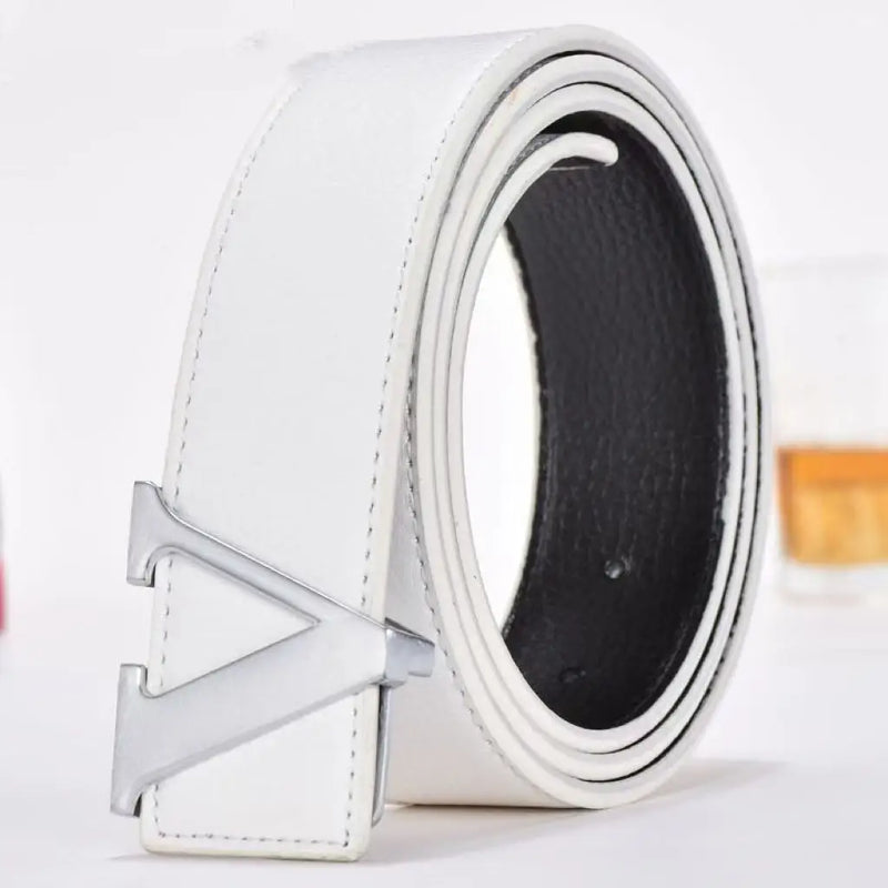 Temperamento Cinto Masculino de Negócios com Letras de Metal e Botão Versátil Decorativo Jeans Vestido Cinto Masculino de Negócios