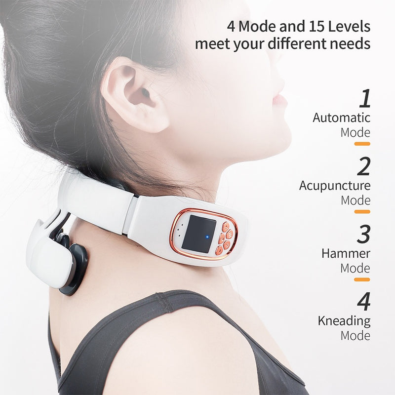 Massageador inteligente de pescoço e costas com 6 cabeças, massagem para ombros e pescoço, massageador cervical