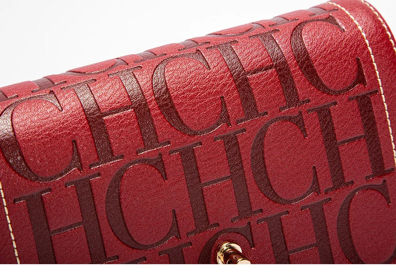 CH Fashion Design Model Metal Accessories Buckle Women's Shoulder Bag Luxury Brand 2024 Fashion Solid Colour Printed Head Bag