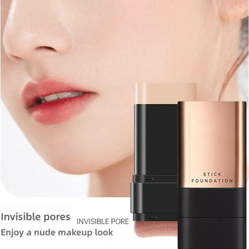 Base em bastão com cabeça de pincel, iluminador multifuncional, creme de contorno, corretivo de longa duração, bronzeador facial, bastão de contorno