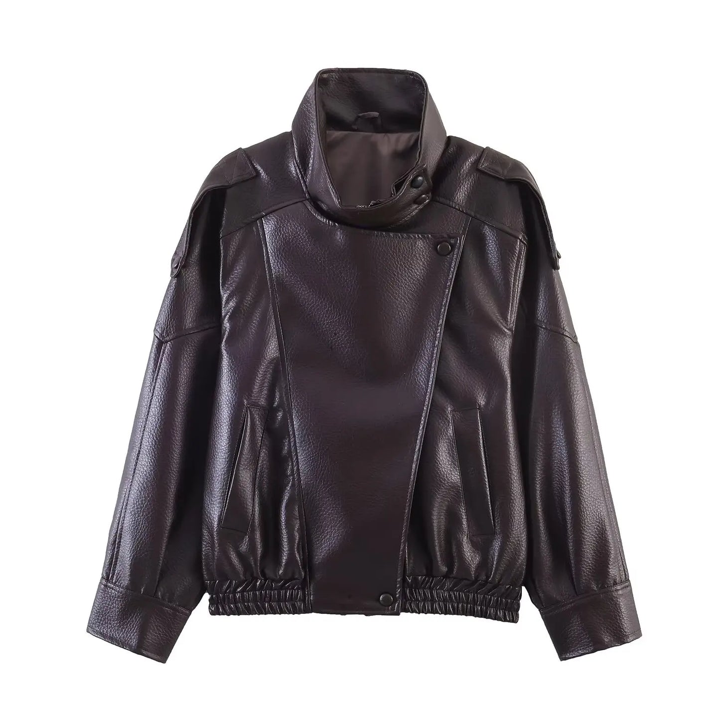 Fashionable High-Quality Zipper Three-Color Leather Jacket Women's Premium Style Small Fragrance Wind Summer Outerwear