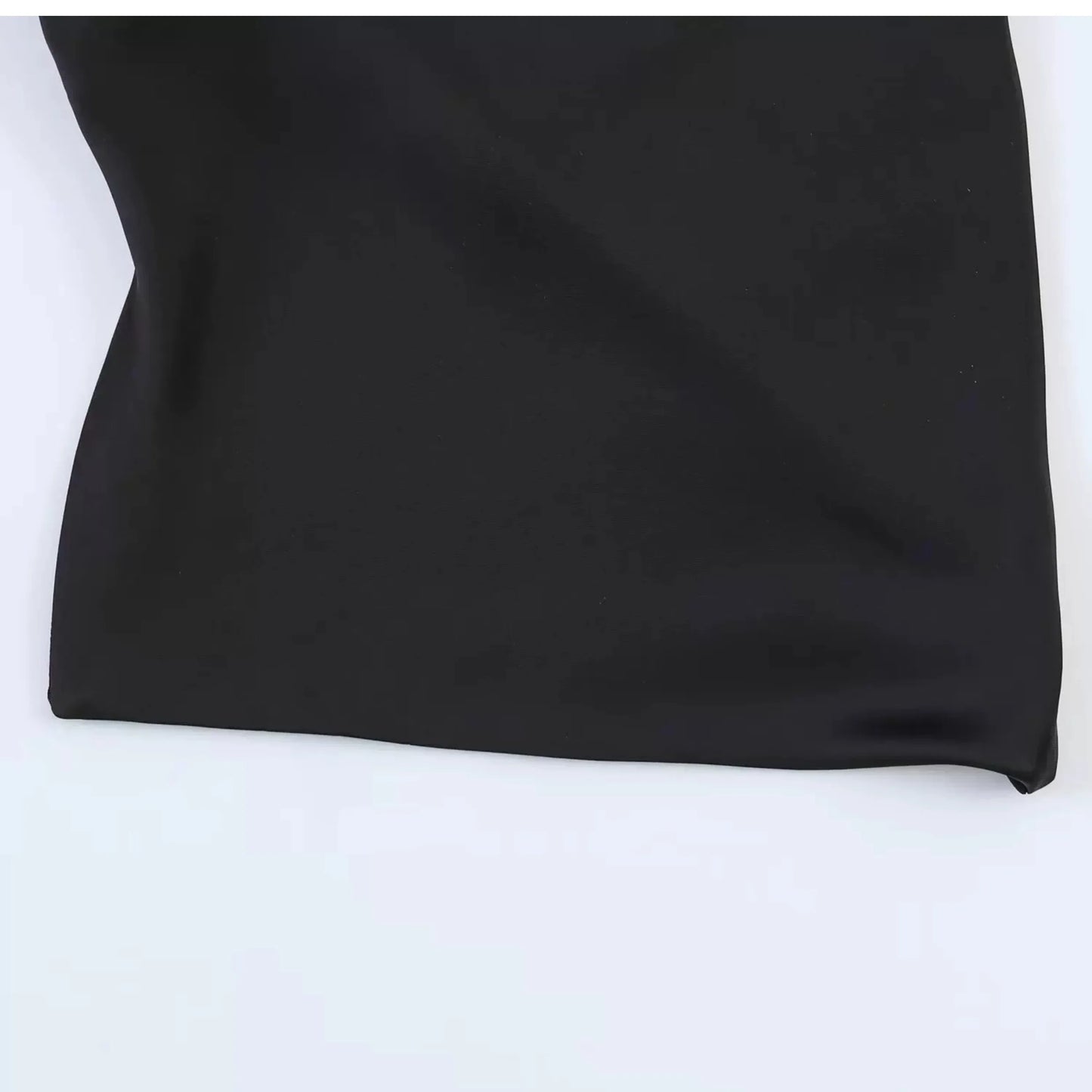 Spring New Women's  Knot Belted Asymmetrical Hem Neck Hanging Collar Top Loose Fit Other Material 100% Short Length