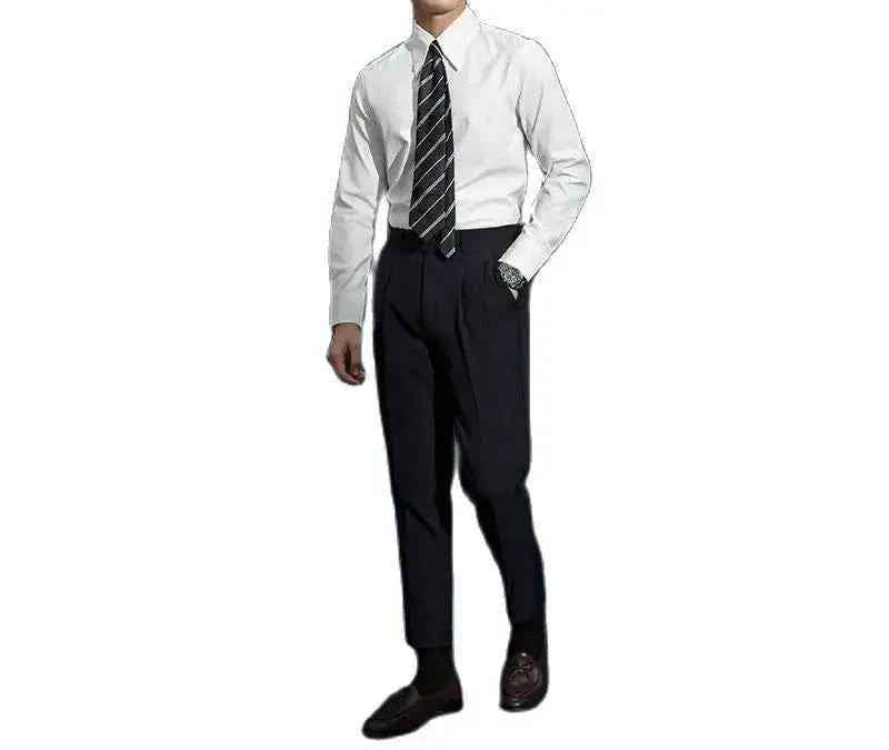 Men's shirt design retro trendy brand long pointed shirt - men's authentic retro appearance custom shirt