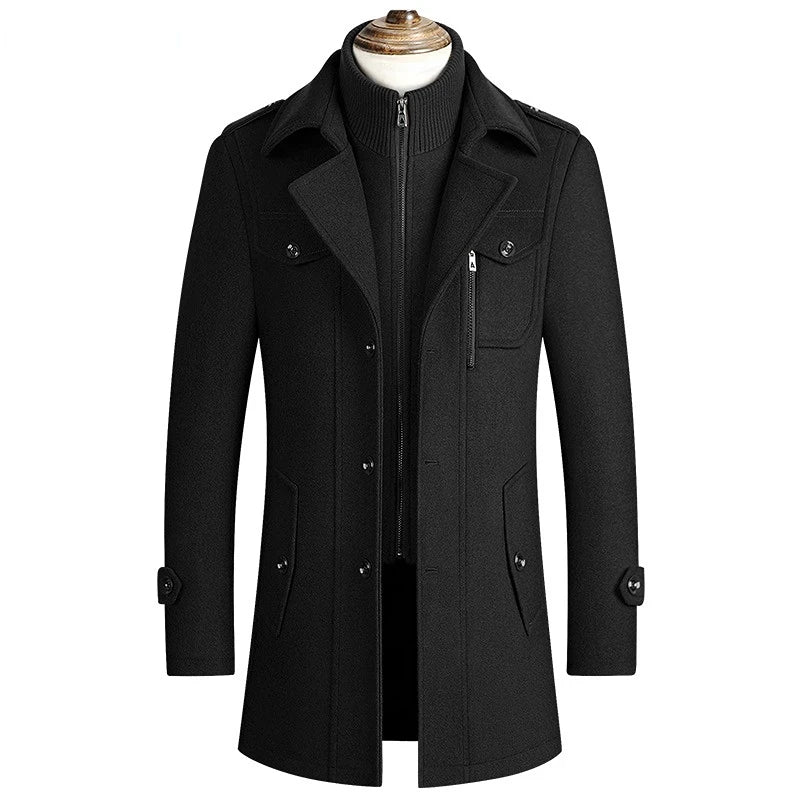 Casacos de inverno masculinos, sobretudos de caxemira, misturas de lã, sobretudos de alta qualidade, novos casacos de inverno, sobretudos casuais para negócios masculinos
