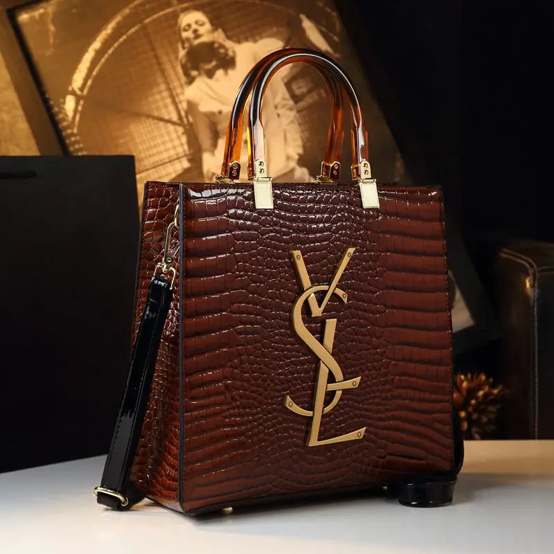 Genuine Leather Women Handbags Alligator Pattern Large Capacity Tote Bag Fashion Mother Bag 2025 New All-match Portable Bags