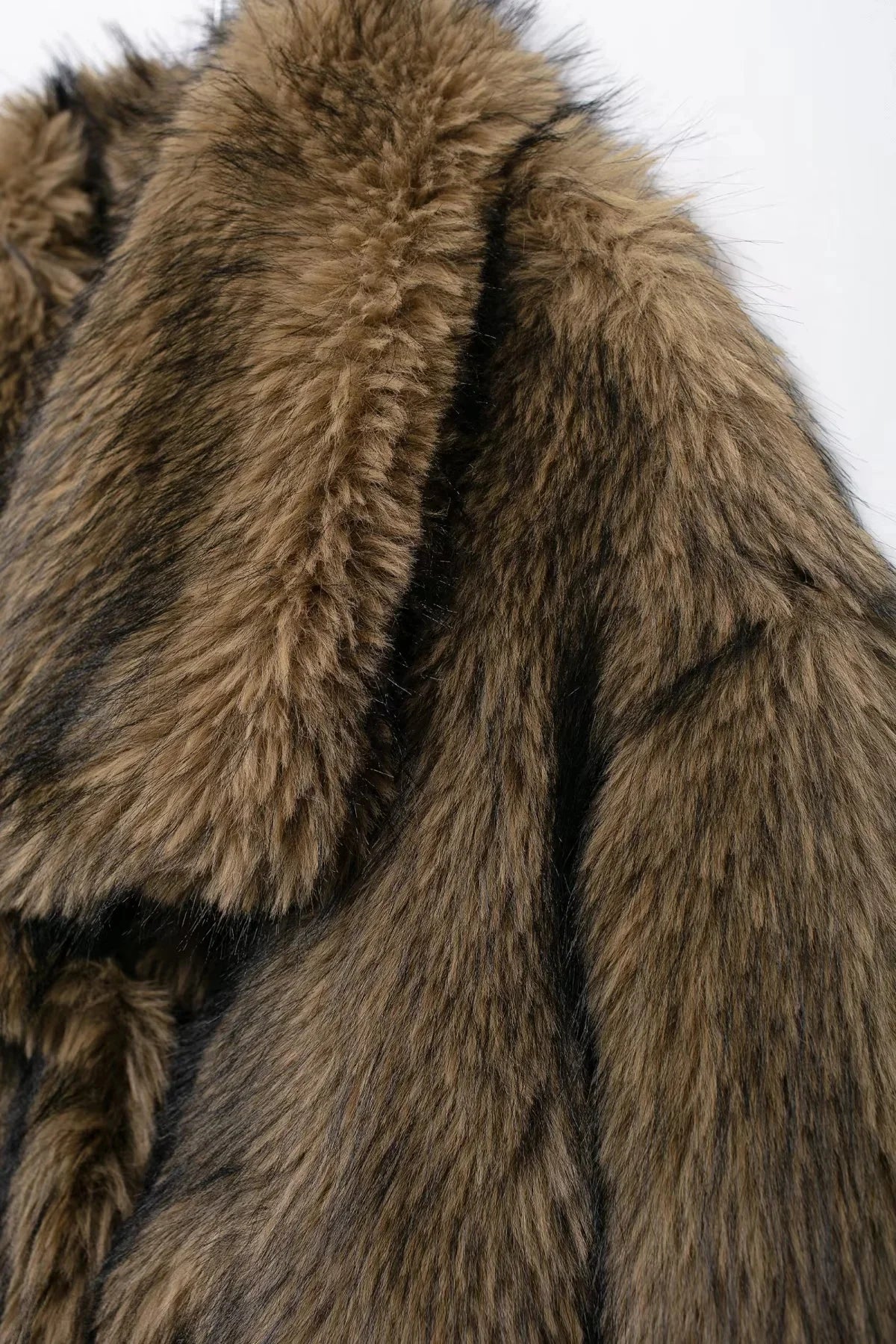 KONDALA 2026 Spring Summer Casual Faux Fur Brown Women Warm Jackets Valentine‘s Day Turn Down Collar Oversized Elegant Coats