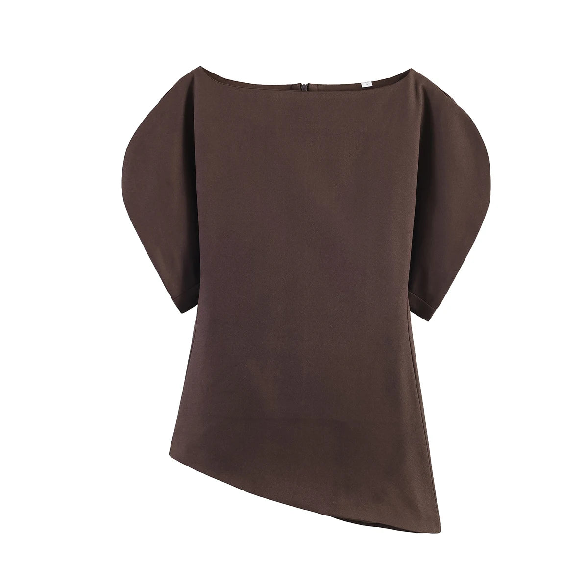 SLTNX Women's Elegant Vintage Short Puff Sleeve O-Neck Asymmetrical Hem Blouse - 2026 Spring Summer Y2K Streetwear Top