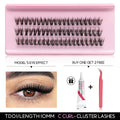 Kit de cílios postiços GROINNEYA faça você mesmo, cílios de manga de 10 a 18 mm, bandeja mista, conjuntos de cílios individuais, kit com cílios postiços faça você mesmo