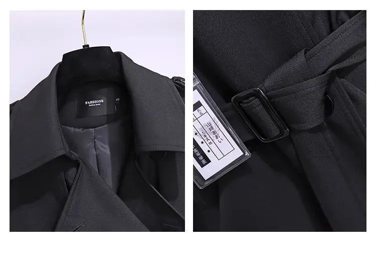 Women's Windbreaker 2026 Spring Autumn New Slim Double-breasted Temperament Coat With belt Femle mid length Casual Trench coat