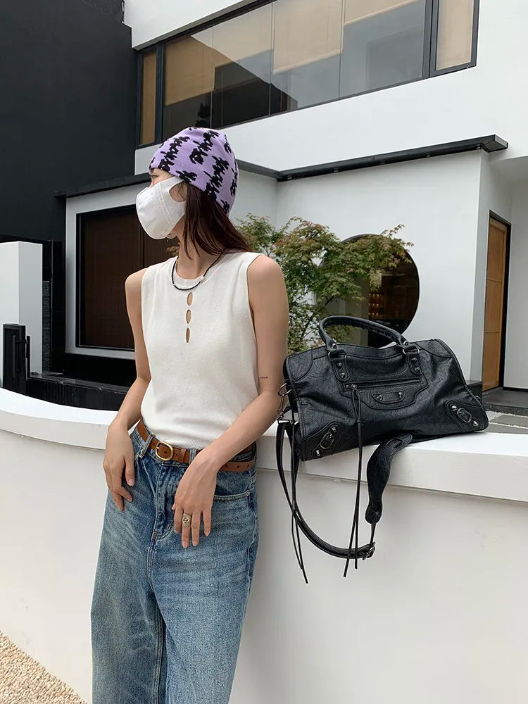 City Motorcycle Shoulder Bag Tote Bag for Women Luxury Designer 2026 Autumn and Winter handbag crossbody Large Capacity