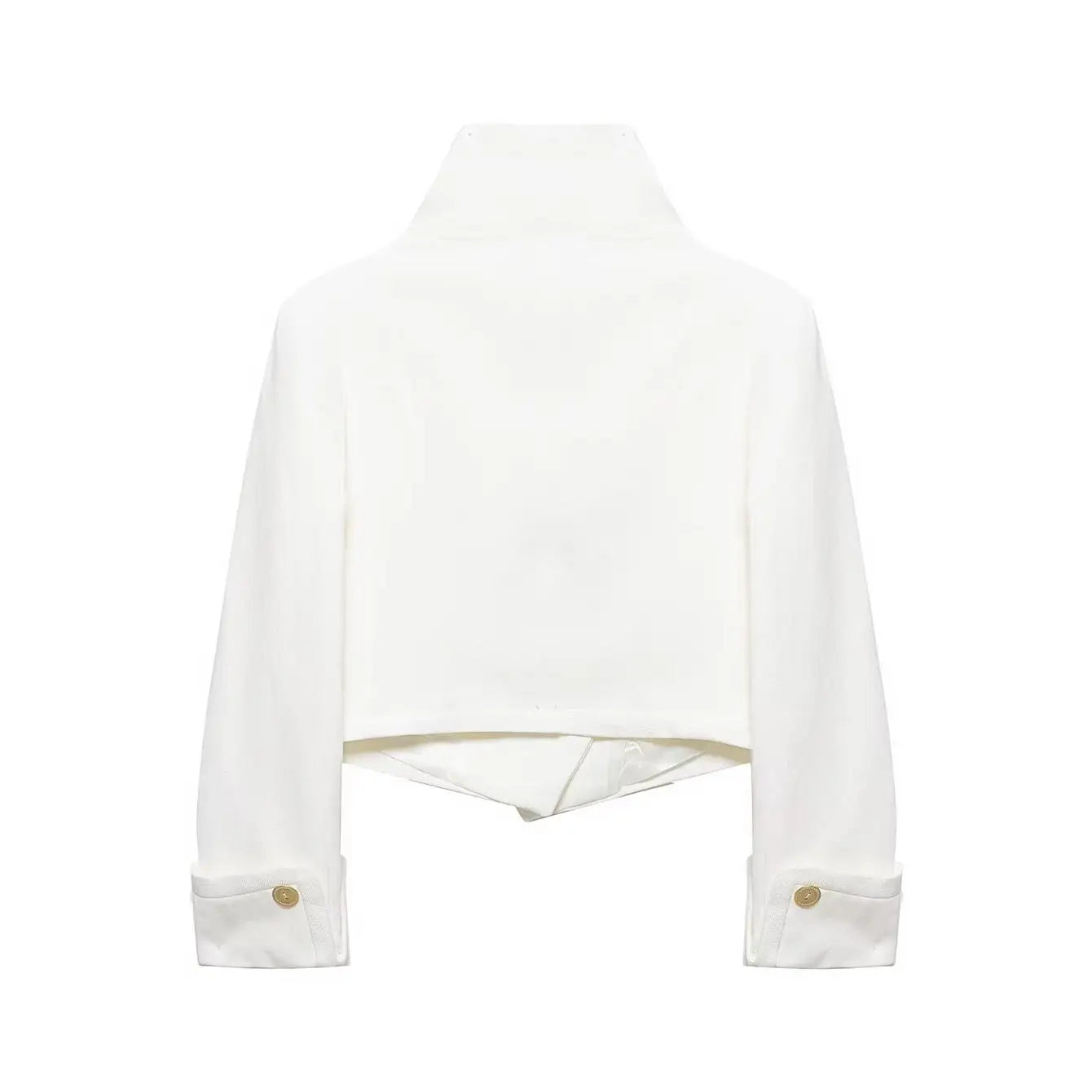 Spring New Women Stand Collar Street Jacket Casual Long Sleeve Button Solid Color Jacket Simple Style Commuter Clothing Female