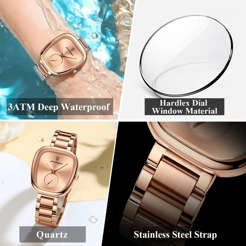 POEDAGAR Luxury Watch for Woman Waterproof Stainless Steel Quartz Ladies Watch High Quality Women's Watches Elegant Female Clock - CRAVO ROSE