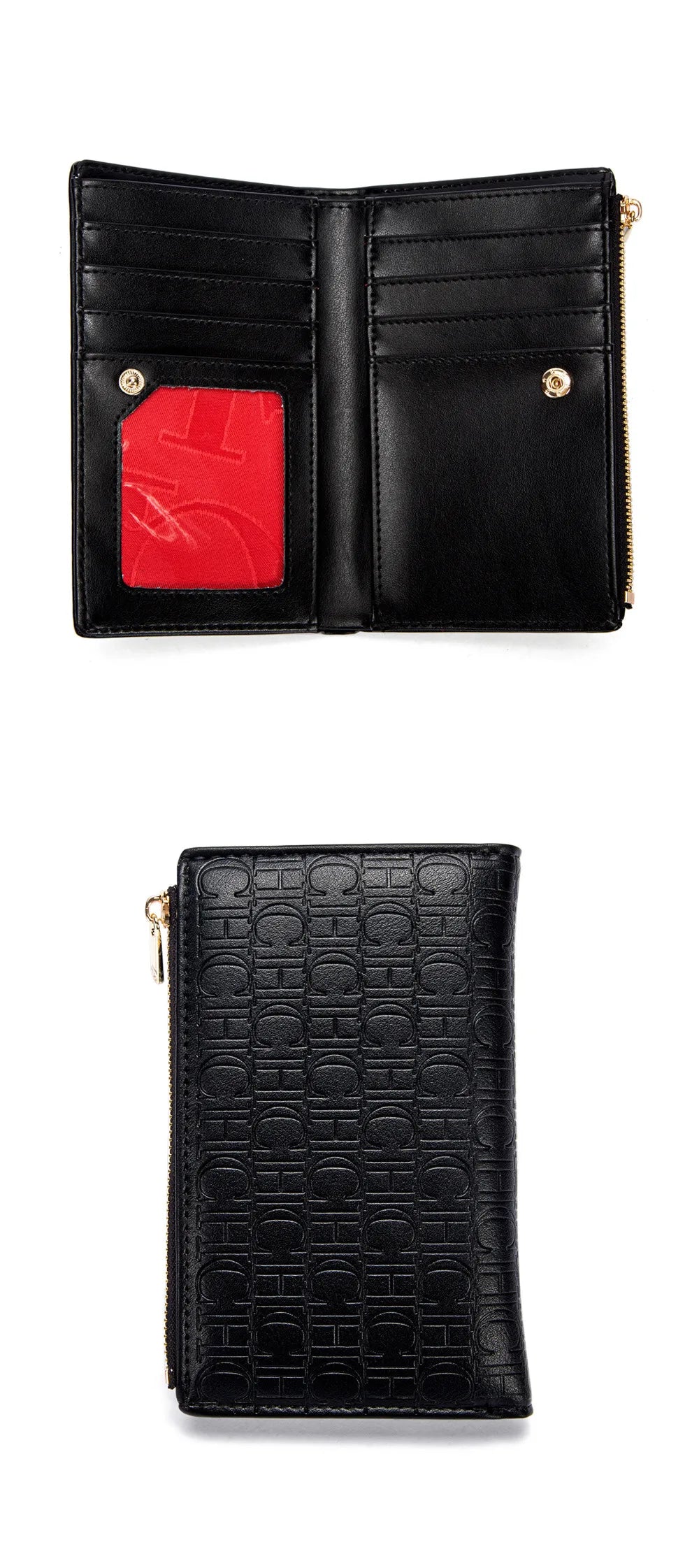 CH Luxury Wallet Card Leather Zipper Letter Printed Short Women's Handbag 2026 Trendy Coin Storage Bag