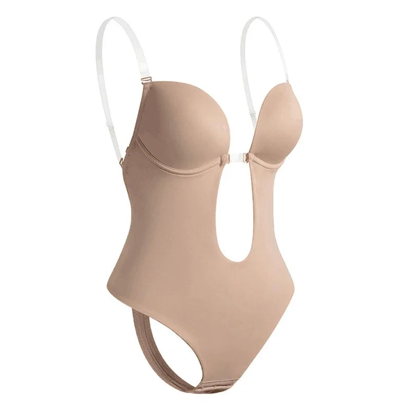 Sutiã modelador de corpo inteiro feminino, sem costas, tanga, modelador invisível, controle de barriga, cintas, bainha, roupa íntima emagrecedora