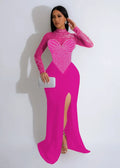 Diamonds Rhinestone Mermaid Evening Dresses Woman Elegant Luxury Wedding Mesh See Through Patchwork Prom Formal Long Dress Night