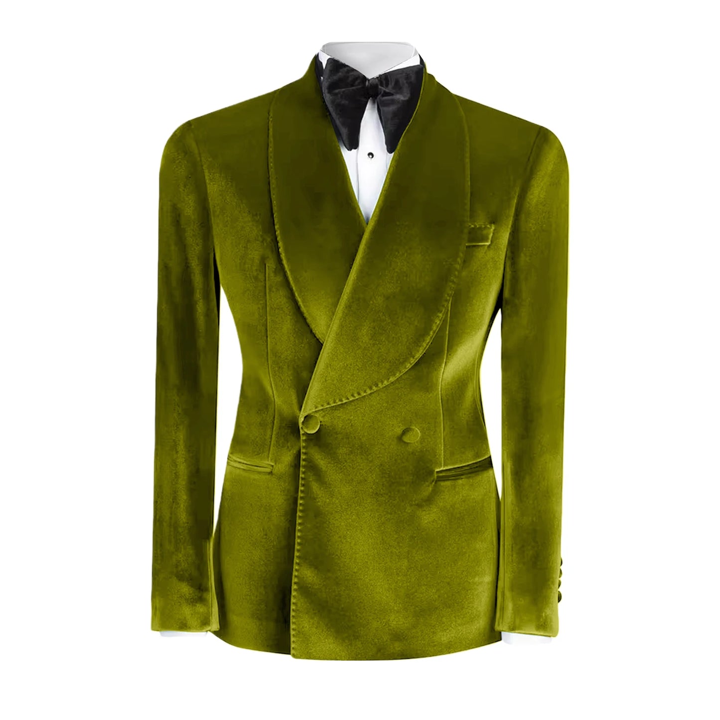 Formal Velvet Men's Suits Blazer Double Breasted Jacket 1 Piece Elegant Slim Fit Male Clothing Wedding Men Business Casual Coats