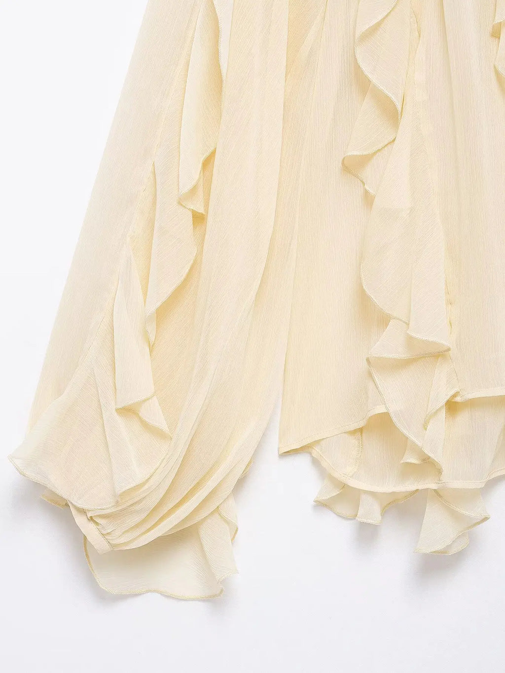 Camisa feminina casual com babados, solta, com cadarço, decote em V, blusas femininas para primavera de 2025