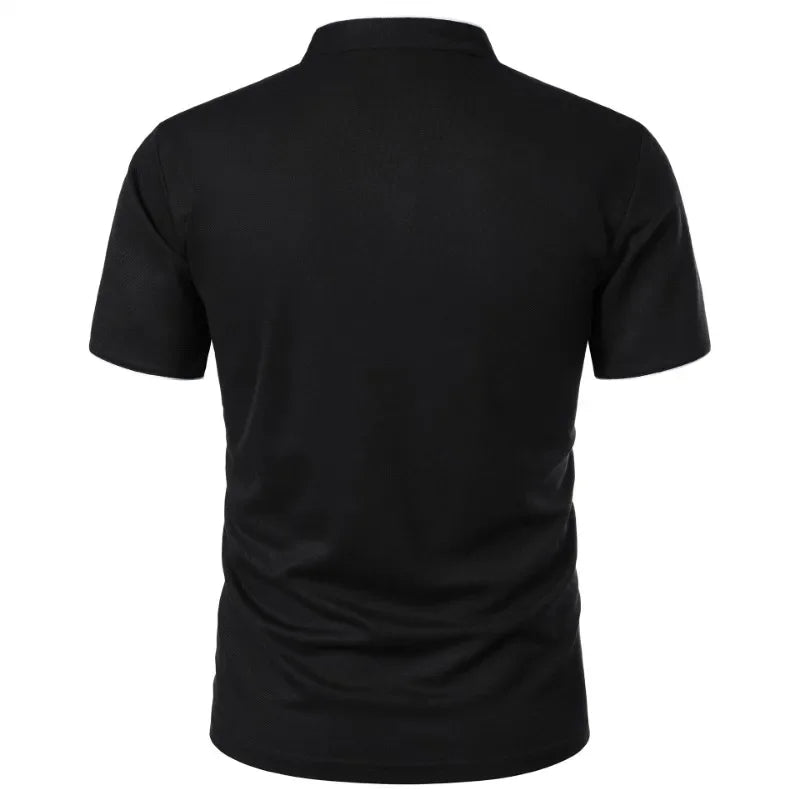 New Men's Short Sleeve T Shirts Summer Solid Color Polo Shirt Breathable Loose Basic Shirts for Men Breathable Lightweight Tops