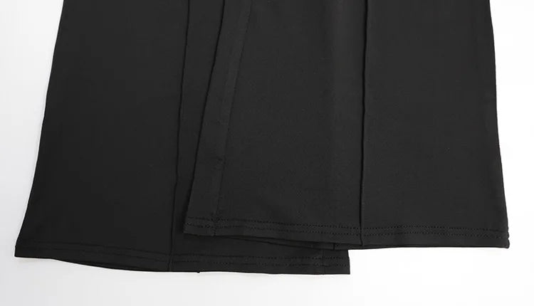 Ahagaga Autumn Fashion Women's Sets Solid Regular Long Sleeves O-Neck Skinny 2Pcs (Tops+Pants) Knot Casual Streetwear Folds Suit