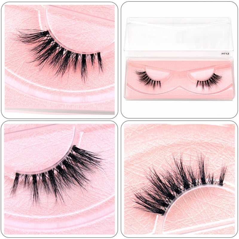 Cílios Visofree Mink Cílios Transparentes Cílios Postiços Transparentes Cílios Postiços Feitos à Mão Cílios Dramáticos Cílios Superiores
