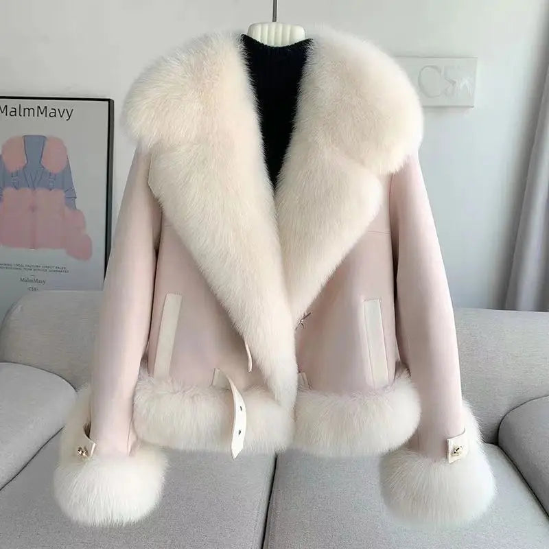 High End Fashion Faux Mink Fur Jacket 2025 New Winter Thicken Warm Elegant Fluffy Short Fur Coats High Quality Fox Fur Outwear