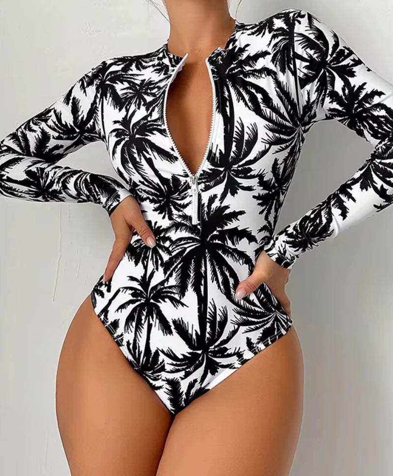Women Sexy Swimwear One-piece Bathing Swimming Suit Printed Surfing Suits Beachwear Clothing Fashion Bikinis Swimsuit Woman New