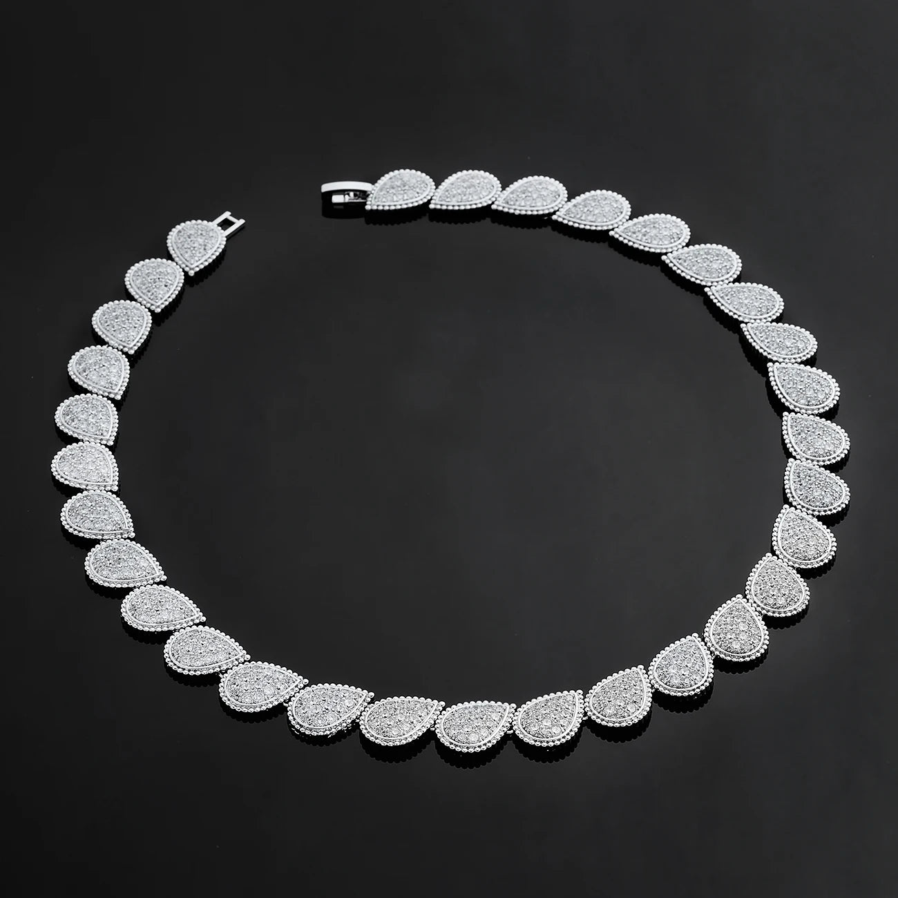 Moda 4 pçs acessórios de festa brincos colar pulseira anel zircão cúbico casamento conjunto de jóias de noiva para mulher - CRAVO ROSE