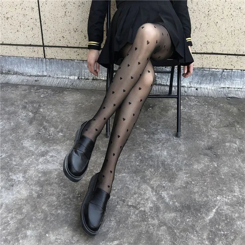 Meias pretas sensuais femininas, meias-calças de bolinhas, meias altas justas e elásticas para mulheres, lingerie erótica