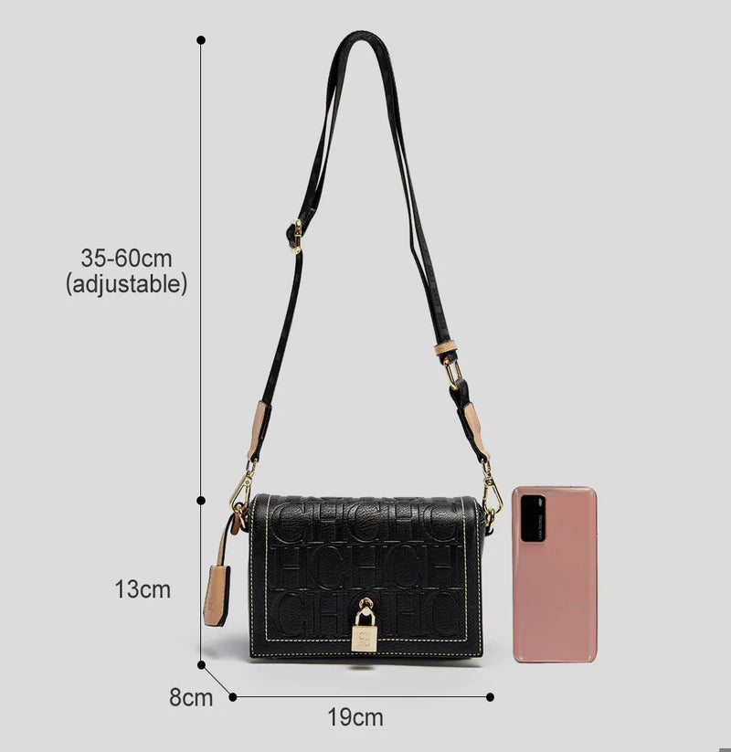 CH Fashion Design Model Metal Accessories Buckle Women's Shoulder Bag Luxury Brand 2024 Fashion Solid Colour Printed Head Bag