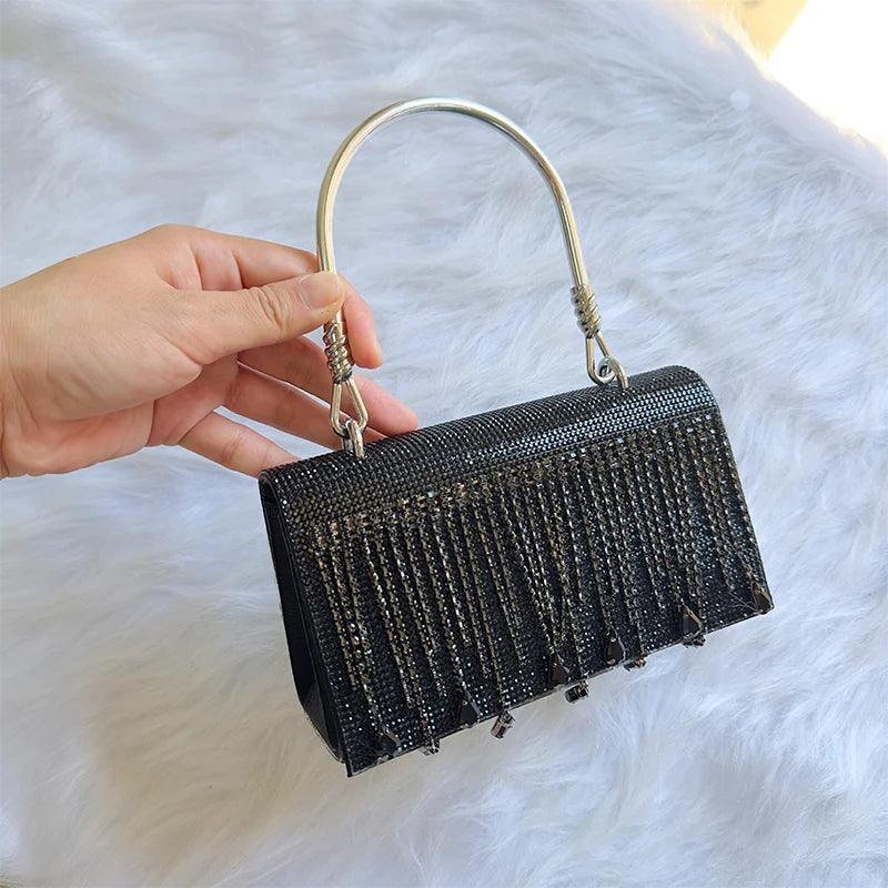 JIOMAY New Trend Prses For Women Hand Bags For Women 2023 New Versatile Evening Clutch Bag Party Fringe Purse Crystal Clutch Bag - CRAVO ROSE