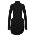 Tuularose Red Hollow Dress Women High Waist Sexy Backless Long Sleeve Gathered Dress Summer Patchwork Retro Party Evening Dress