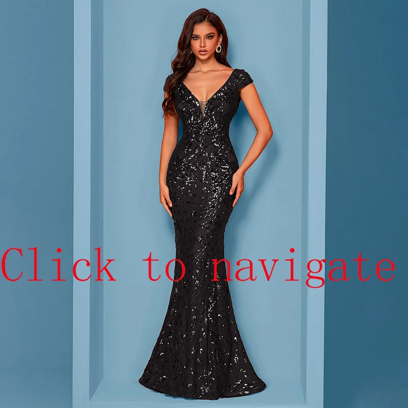 Lucyinlove Plus Size Elegant V-neck Sequins Floor Length Evening Dresses Cap sleeve Bridesmaid Party Cocktail Gowns